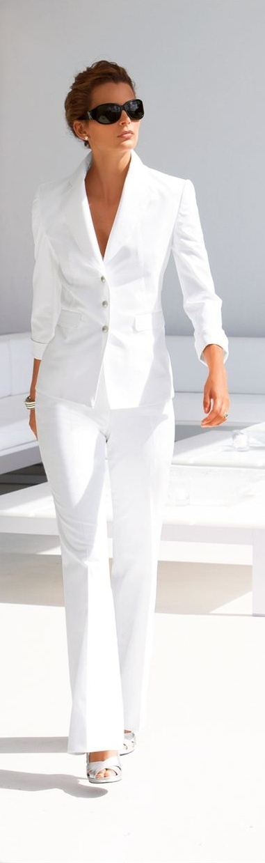 Crisp White Suit
